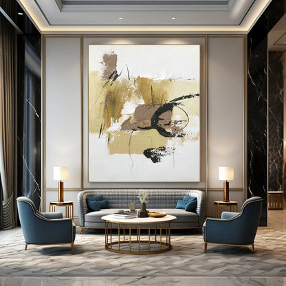 Warm - Toned Abstract Art for Cozy Living Room & Rustic Café DLZ0810