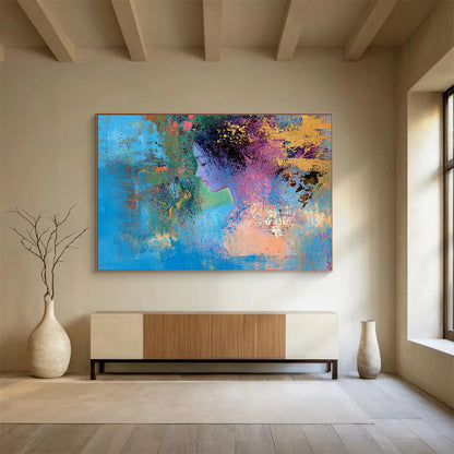 Colorful Portrait Abstract Art for Bohemian - Style Home & Art Gallery Exhibition SC429
