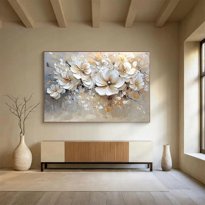 Cream - Colored Floral Bouquet Art for Wedding Venue & Elegant Living Room SC001