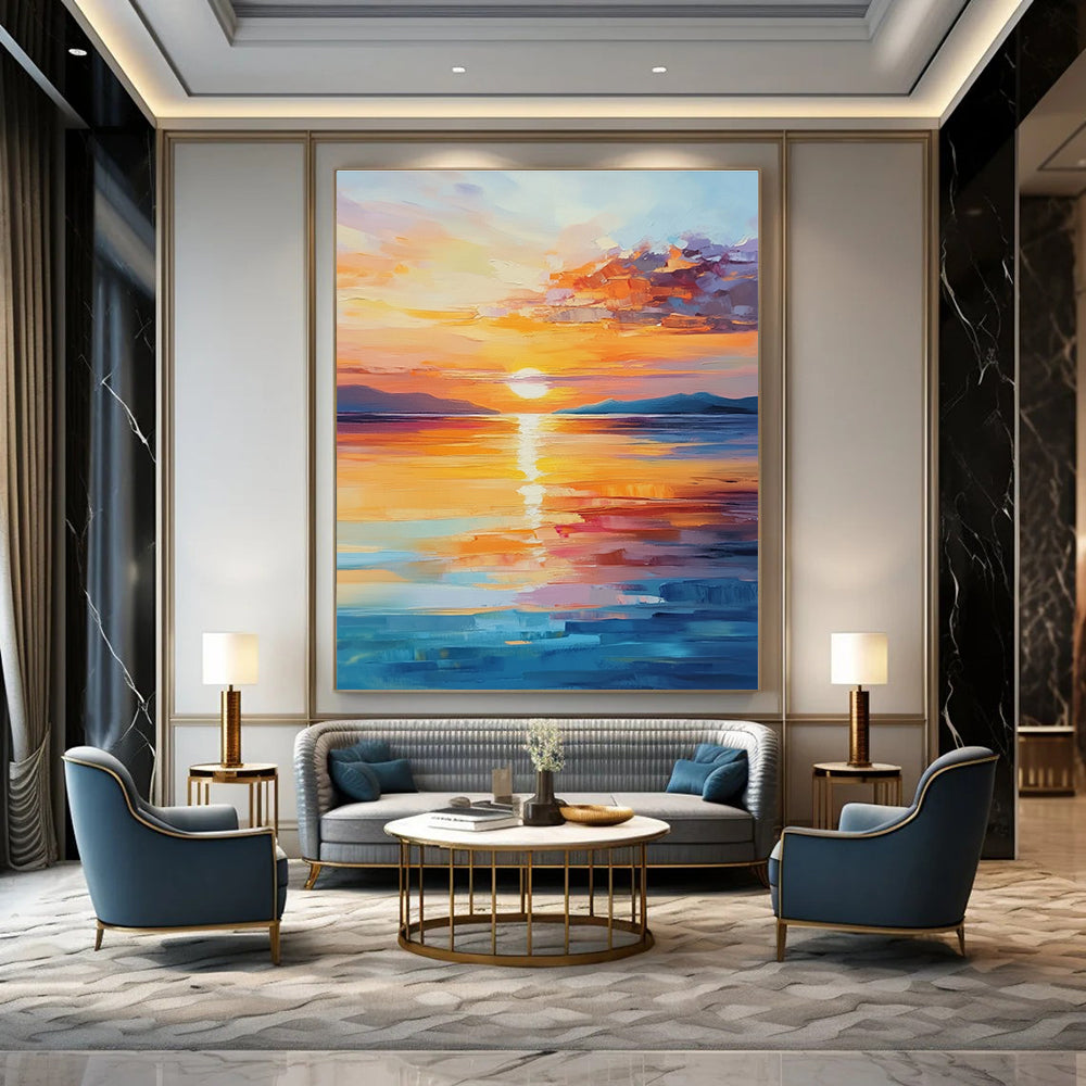 Sea Sunset Glow for Beach Resort Lobby & Coastal Home Living Room STSC900