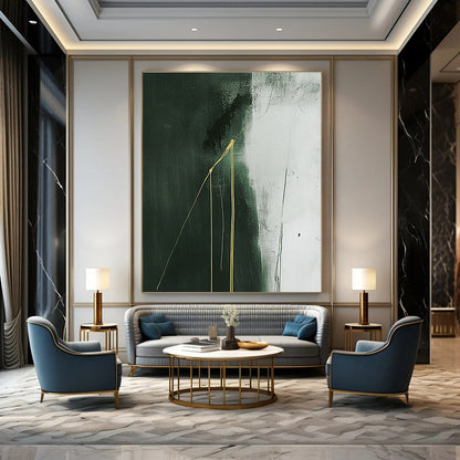 Dark Green with Gold Streaks for Sophisticated Dining Room & Art Gallery Lounge STSC1241