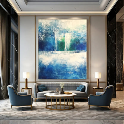 Blue and Green Abstract for Coastal - Inspired Home Office & Relaxing Beach House Lounge STSC368