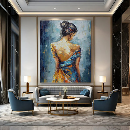 Impressionist Woman Back Painting for Bedroom & Living Room DLZ0360