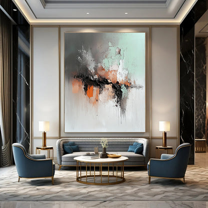 Textured Abstract in Muted Tones for Cozy Reading Nook & Art - Centric Library STSC795