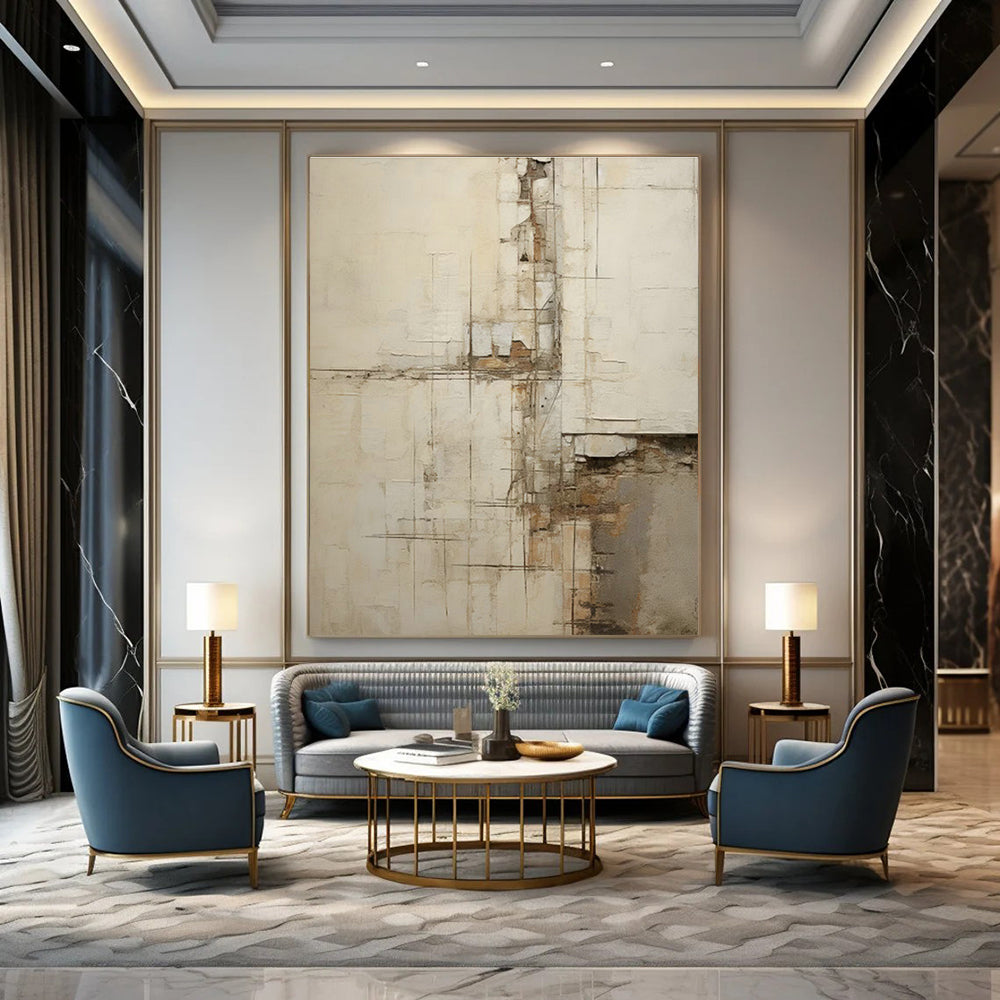 Distressed - Line Abstract Art for Warehouse - Style Home & Artistic Studio Space DLZ1326