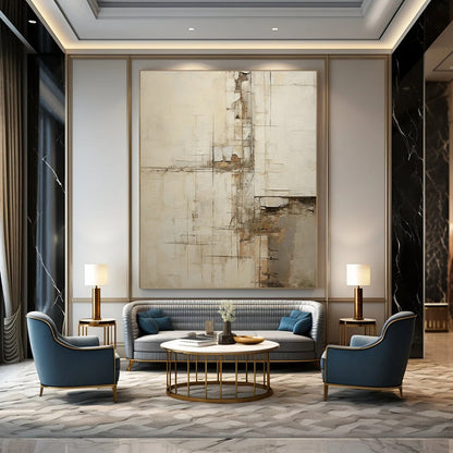 Distressed - Line Abstract Art for Warehouse - Style Home & Artistic Studio Space DLZ1326