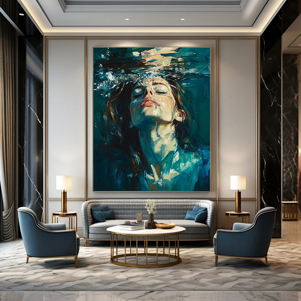 Woman Emerging from Water for Coastal Home Entryway & Beachfront Art Gallery STSC179