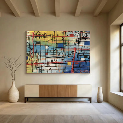 Line and Square Abstract Art for Contemporary Art Gallery Installation Spaces DLZ3226
