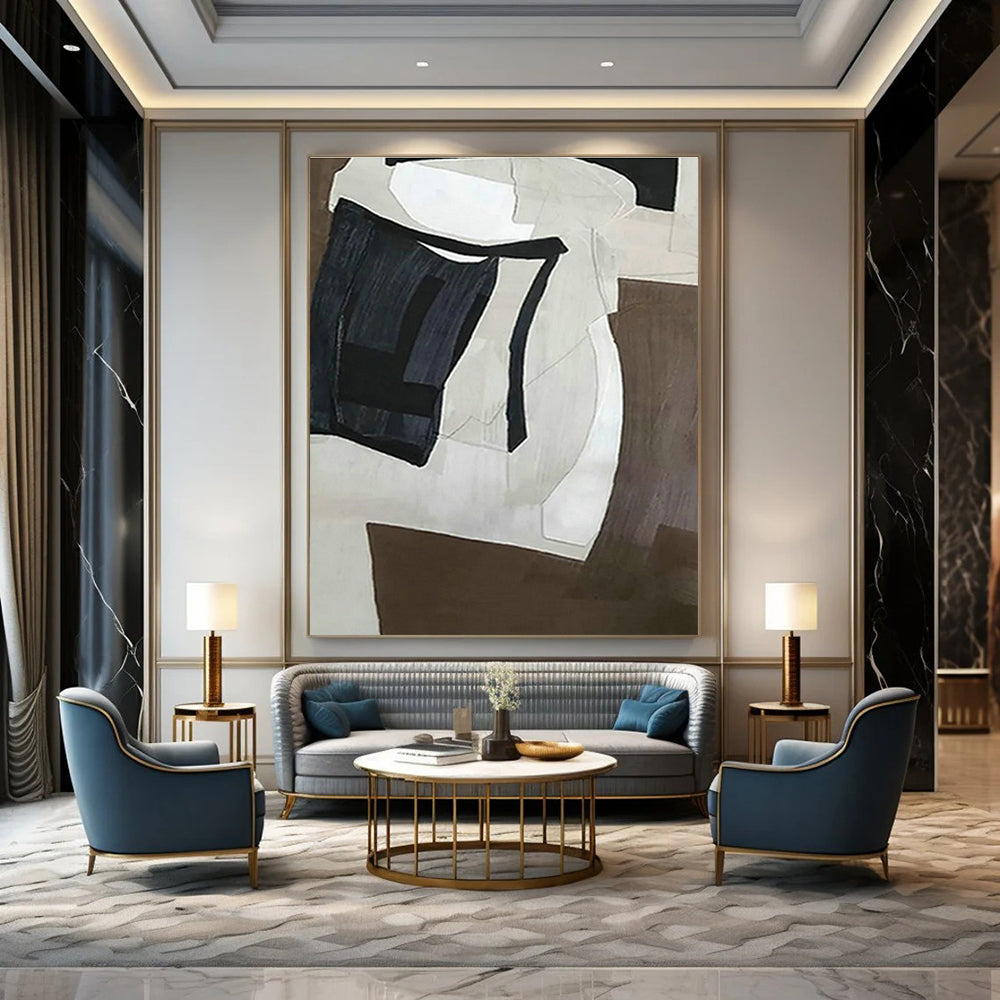 Minimalist Black - White Abstract for Contemporary Art Museum Gift Shop & Urban Micro - Apartment DLZ0879