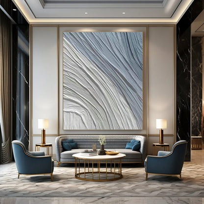 Light Blue Wrinkled Abstract Art for Bedroom & Study DLZ0580