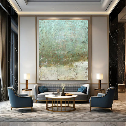 Teal Abstract Texture Art for Coastal Home & Spa Retreat DLZ2172