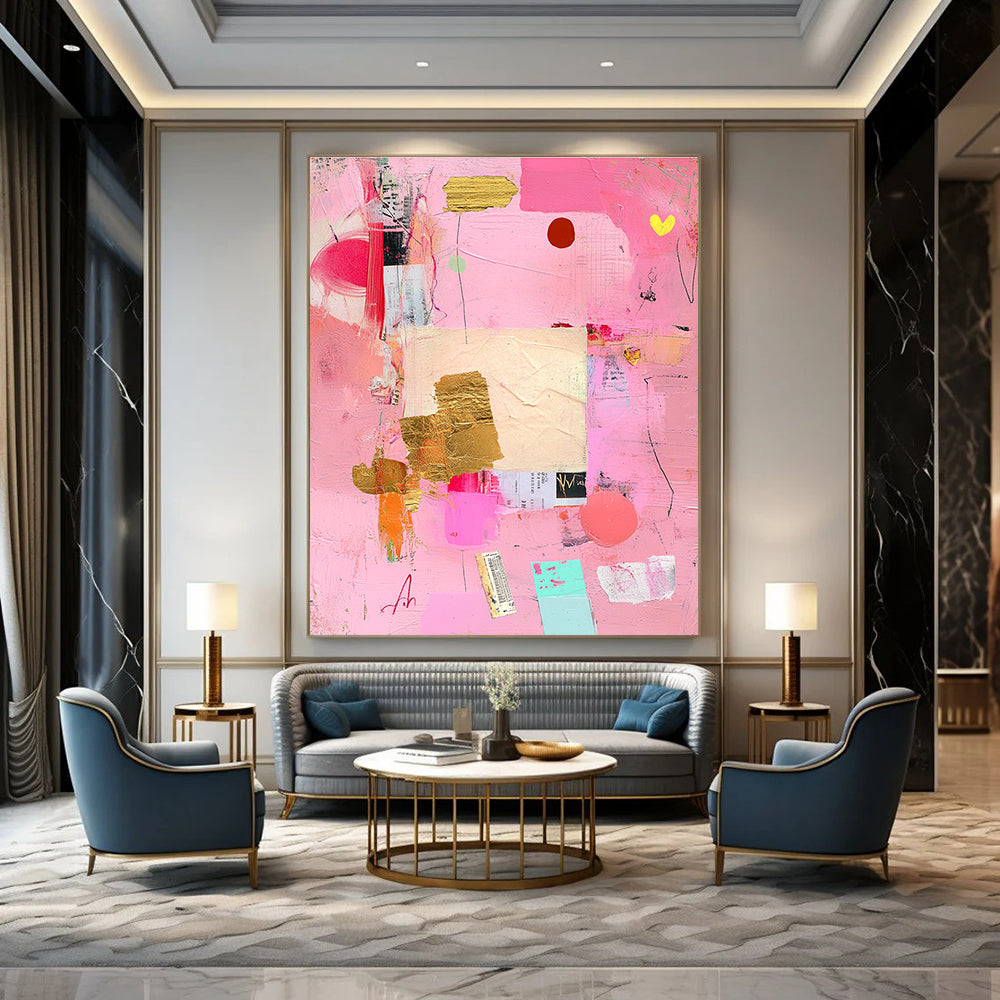 Pink Collage Abstract for Feminine - Inspired Boutique & Boho - Chic Home STSC748