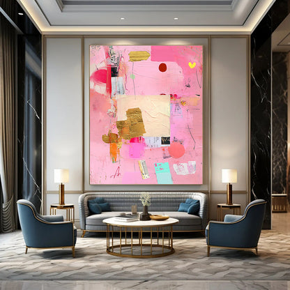Pink Collage Abstract for Feminine - Inspired Boutique & Boho - Chic Home STSC748