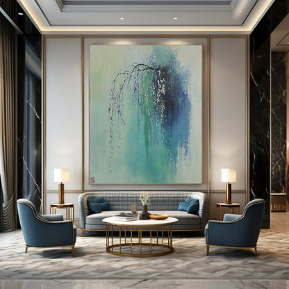 Ink - Wash Willow Branches Art for Traditional Home Tea Room & Oriental Art Gallery STSC1038