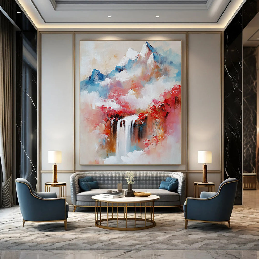 Colorful Mountain and Waterfall for Spa Retreat Lounge & Nature - Lover’s Bedroom STSC171