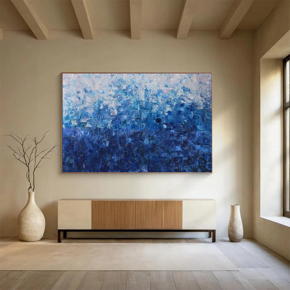 Gradient Blue Abstract Art for Modern Minimalist Office DLZ3044