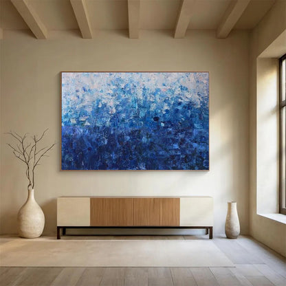 Gradient Blue Abstract Art for Modern Minimalist Office DLZ3044