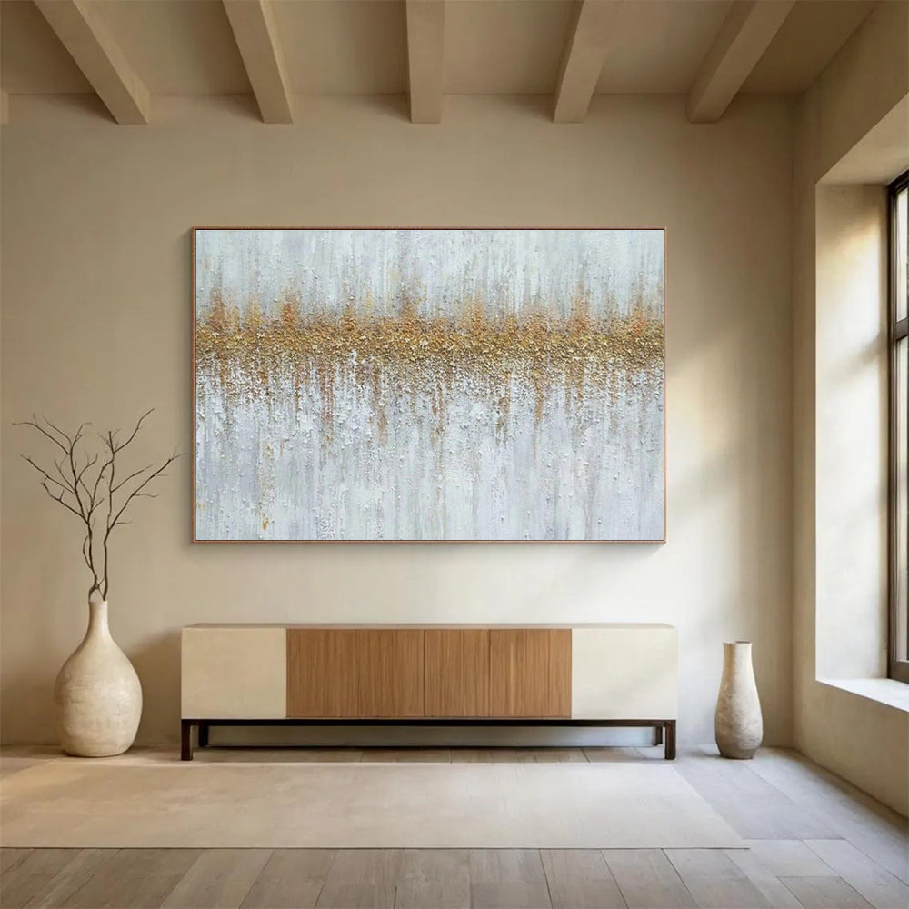 Gold - Gray Texture Abstract Art for Luxury Hotel Spa Waiting Areas DLZ2686