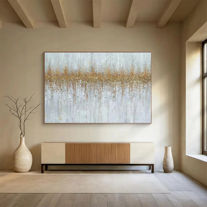Gold - Gray Texture Abstract Art for Luxury Hotel Spa Waiting Areas DLZ2686