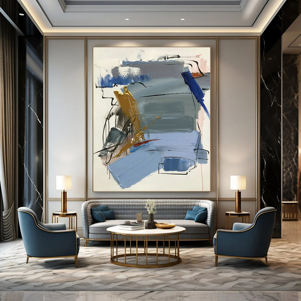 Luxury Abstract Art for High - End Boutique & Chic Hotel Lobby DLZ0815