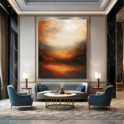 Warm Toned Abstract Sunset Art for Beachfront Resort Spa & Cozy Home Living Room STSC146