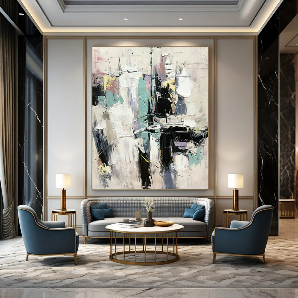 Colorful Block Abstract Art for Living Room & Art Studio DLZ0498