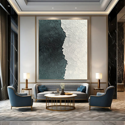 Textured Black and White Abstract for Modern Art Studio & Industrial - Style Loft STSC836