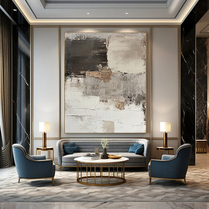 Textured Neutral Abstract for Timeless Home Decor & Sophisticated Office STSC268