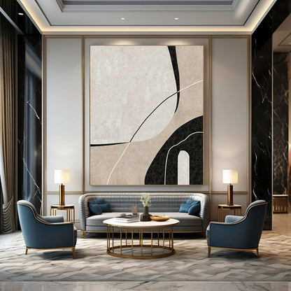 Chic Black - White Curved Art for Boutique & Home Office DLZ2007