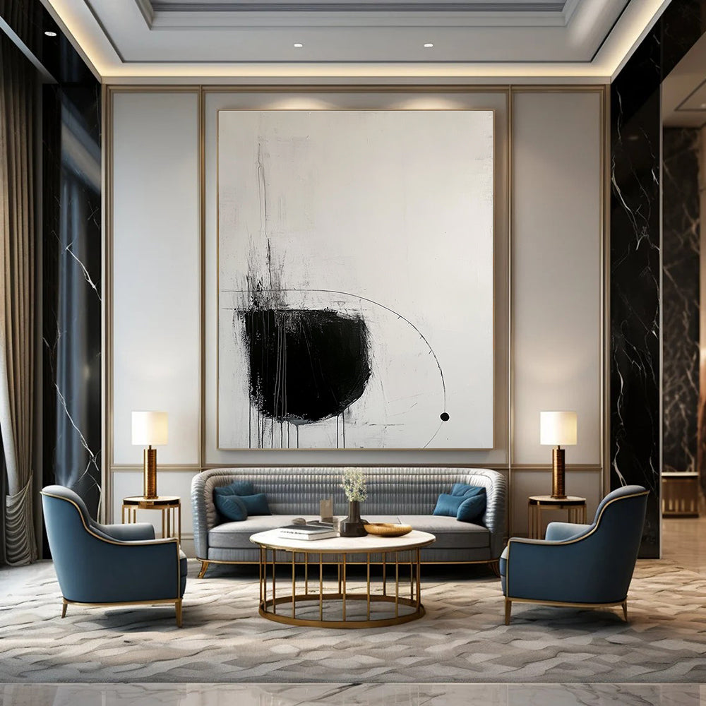 Black and White Abstract Shapes for Modern Office & Contemporary Art Gallery STSC520