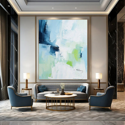 Blue - Green Abstract Art for Wellness Spa & Eco - Friendly Home DLZ1649