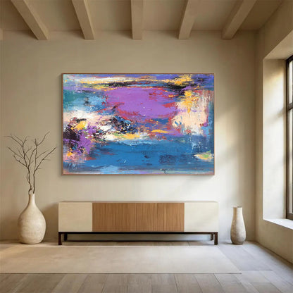 Purple - Blue Abstract Art for Creative Studio Lounges DLZ2545
