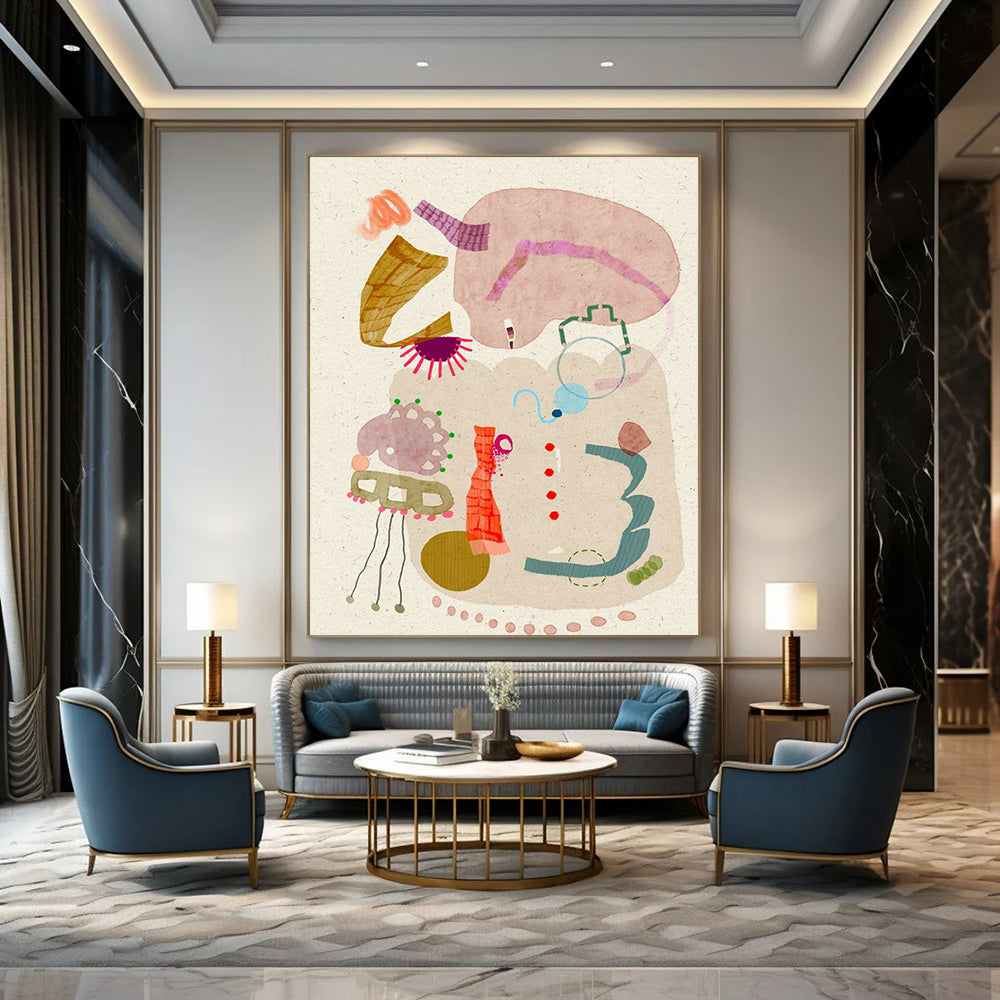 Whimsical Collage Art for Kids' Bedroom Play Corners DLZ0172