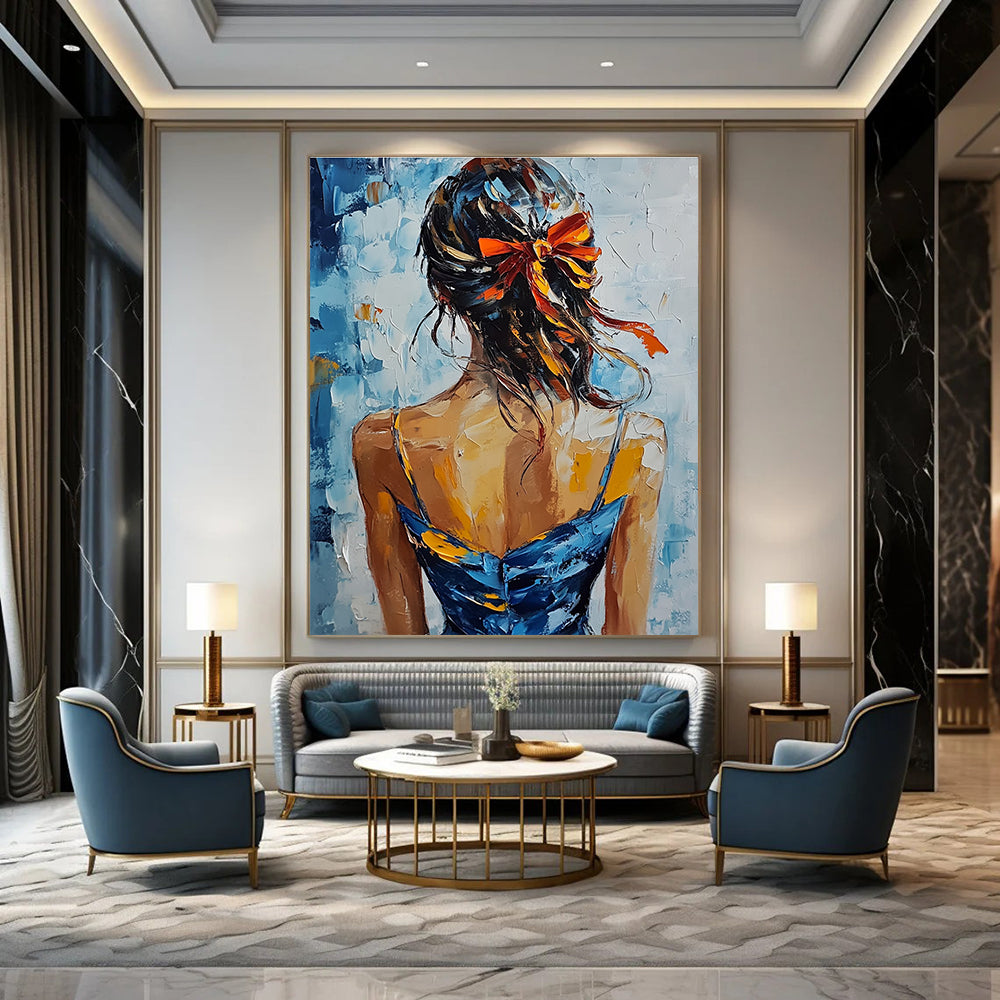 Girl with Ribbon in Hair (Back View) for Feminine Boutique & Art - Centric Bedroom STSC879