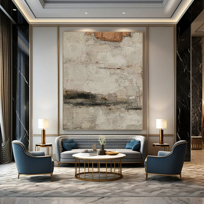 Light Gray Abstract Art for Minimalist Home Library Corners DLZ0183