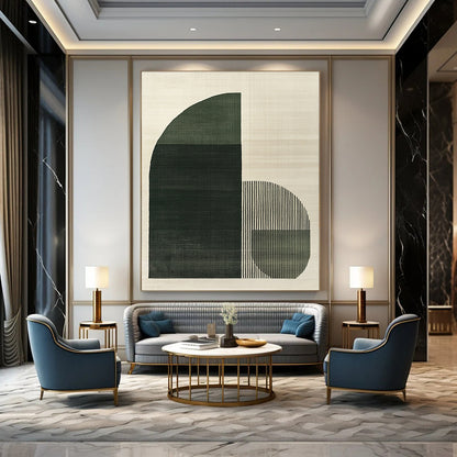 Green Geometric Shapes Art for Modern Office & Architectural Studio STSC1081