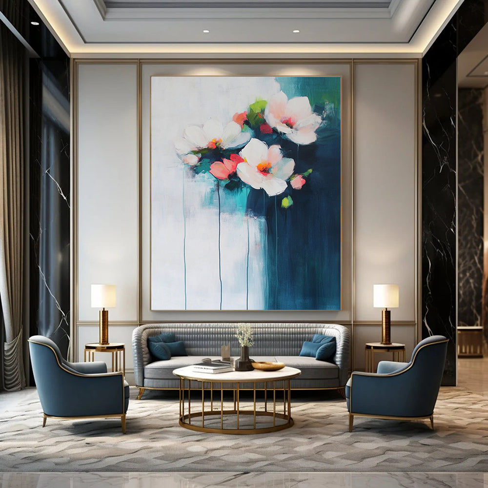 Soft Floral Abstract Art for Bedroom & Breakfast Nook STSC679