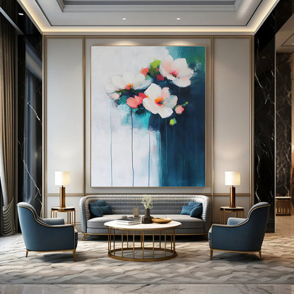 Soft Floral Abstract Art for Bedroom & Breakfast Nook STSC679