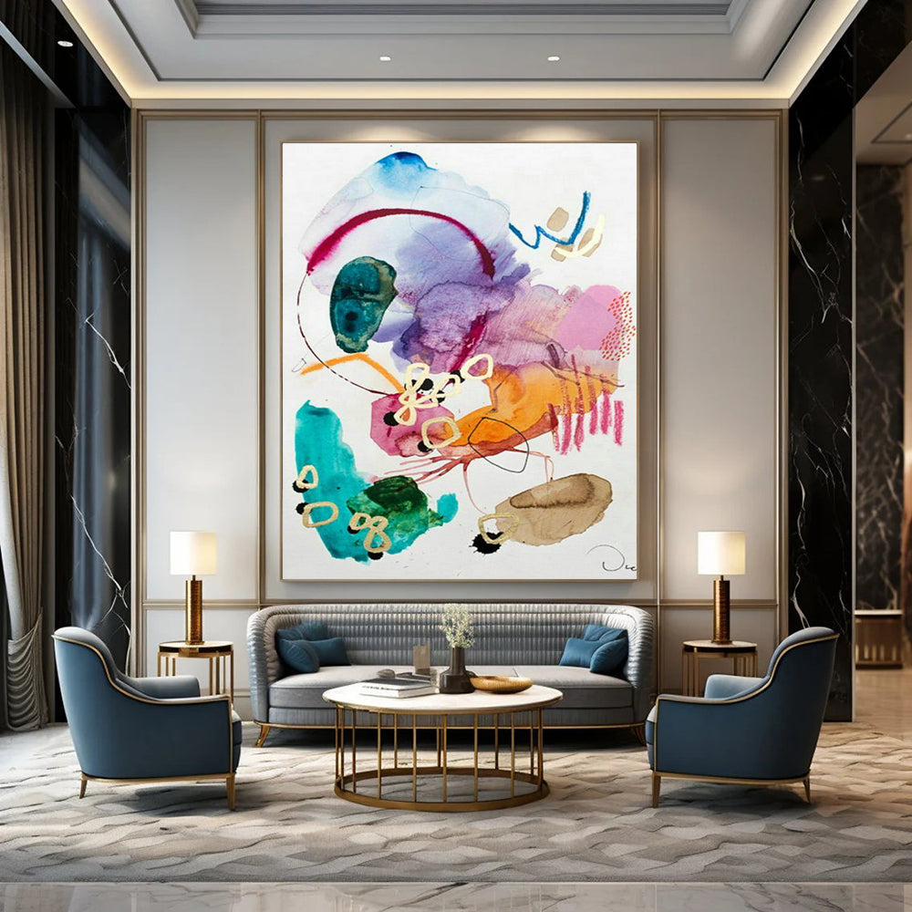 Watercolor Abstract Art for Spa Wellness Center Relaxation Rooms DLZ0178
