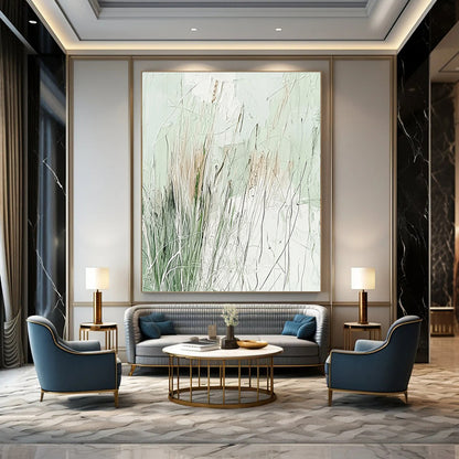 Abstract Grassland Art for Nature - Inspired Wellness Center & Tranquil Home Bedroom STSC939