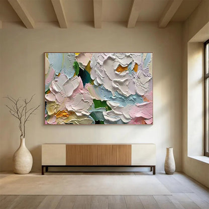 Pastel Flower Relief Art for Bridal Boutique Fitting Rooms DLZ3201