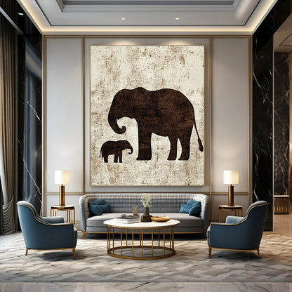 Elephant Silhouettes Art for Family Home & Wildlife Conservation Center STSC1095