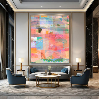 Colorful Geometric Art for Modern Office Breakout Spaces DLZ0163