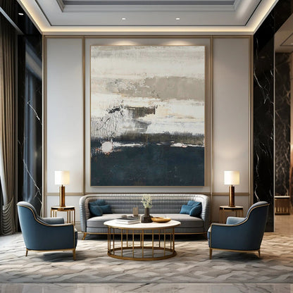 Gray - White - Blue Textured Art for Coastal Home & Nautical Art Gallery DLZ1881