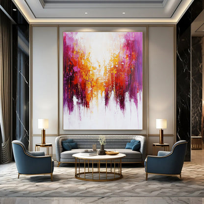 Purple and Orange Abstract Path for Art - Inspired Lounge & Sophisticated Spa STSC416