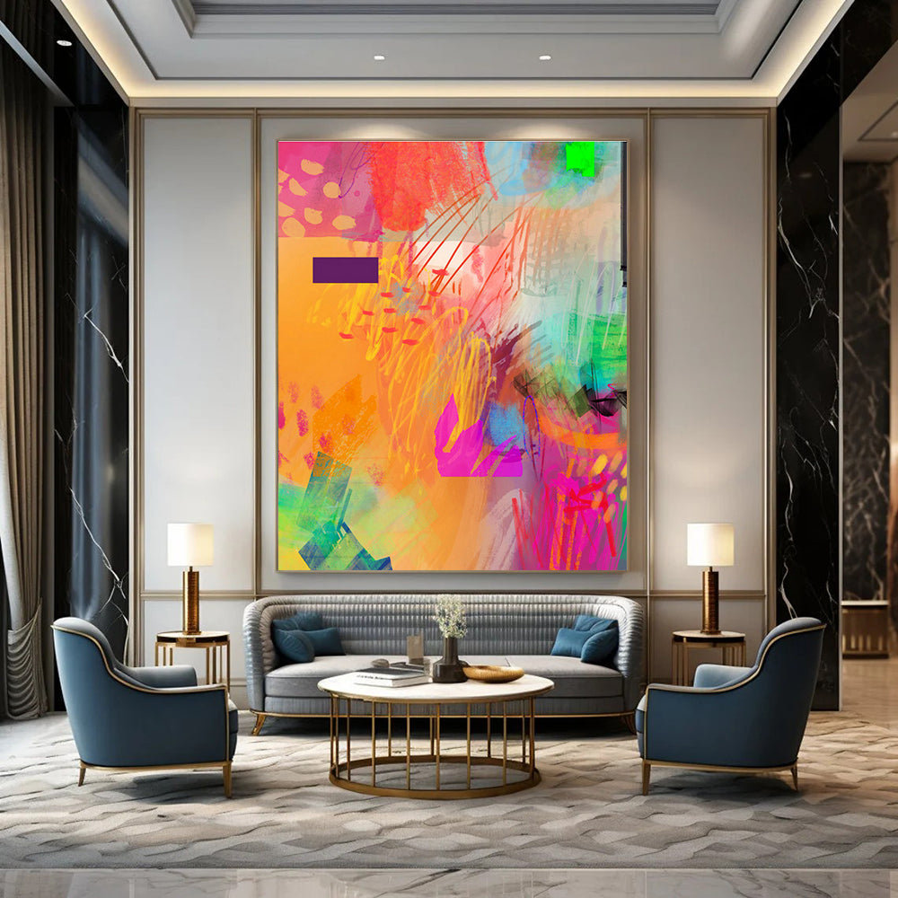 Color Explosion Abstract Art for Creative Studio & Music Festival Lounge DLZ0643