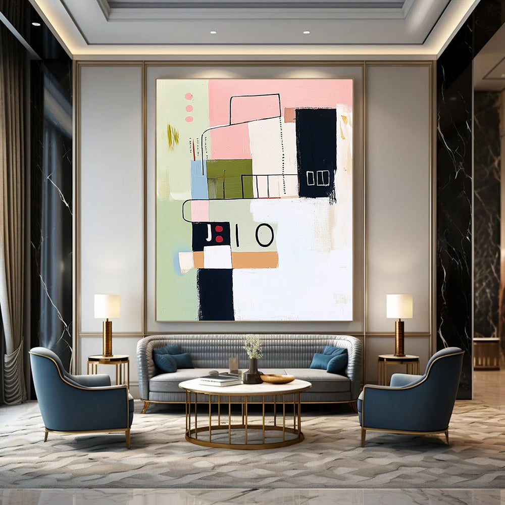 Pastel Geometric Abstraction for Bohemian Café & Creative Studio STSC1072