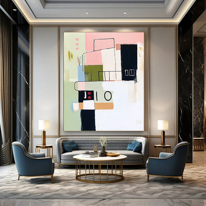 Pastel Geometric Abstraction for Bohemian Café & Creative Studio STSC1072