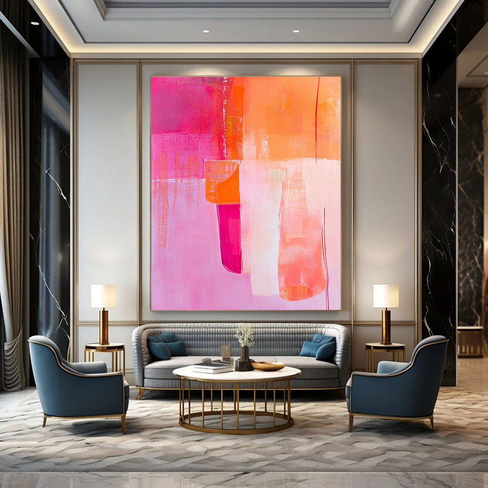 Pink and Orange Abstract for Modern Home & Art - Centric Restaurant STSC785