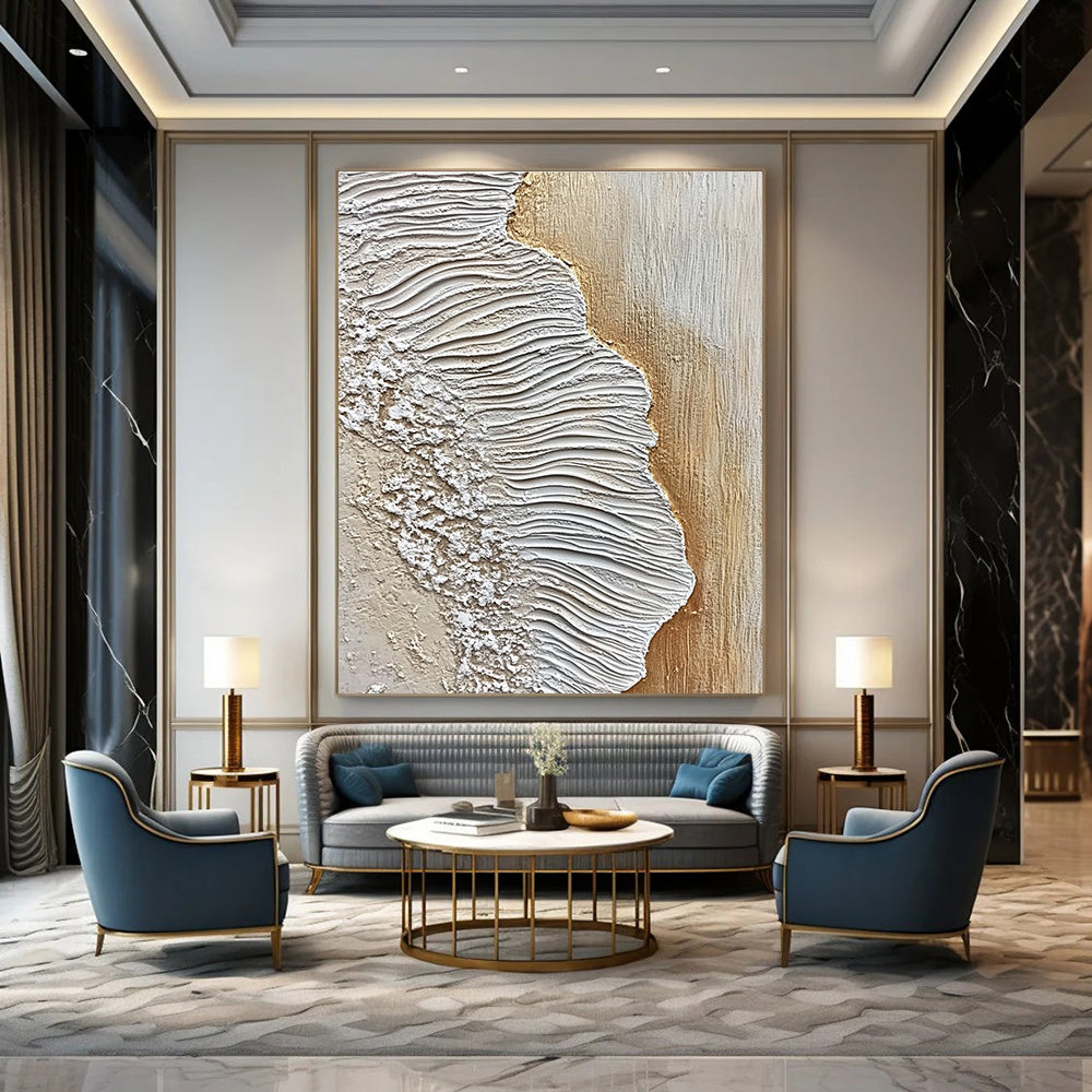 Textured Waves with Gold Accent for Bohemian - Chic Bedroom & Art - Centric Event Space STSC946